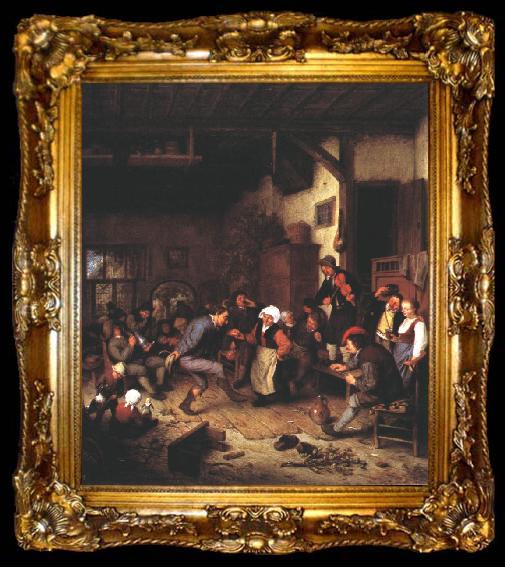 framed  OSTADE, Adriaen Jansz. van Merrymakers in an Inn ag, ta009-2